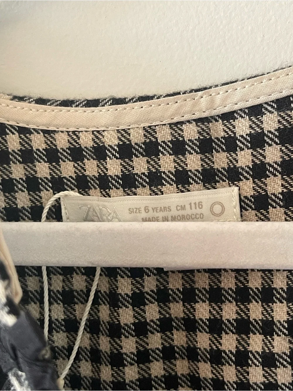 Zara Girls Black & White Gingham Peplum Jacket size 6